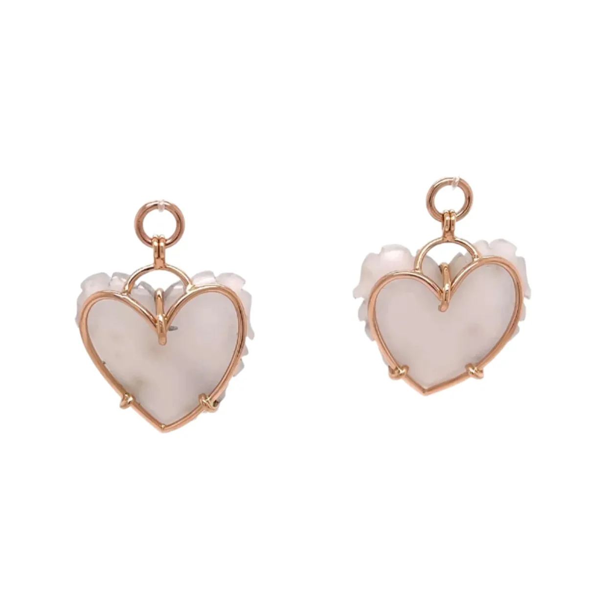 18k Rose Gold White Druzy Heart Jackets