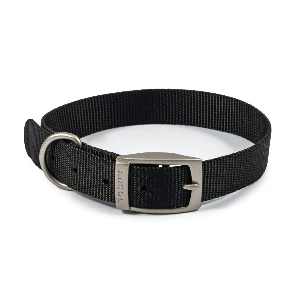 Ancol Viva 28-36cm (Size 3) Black Poly-Weave Dog Collar