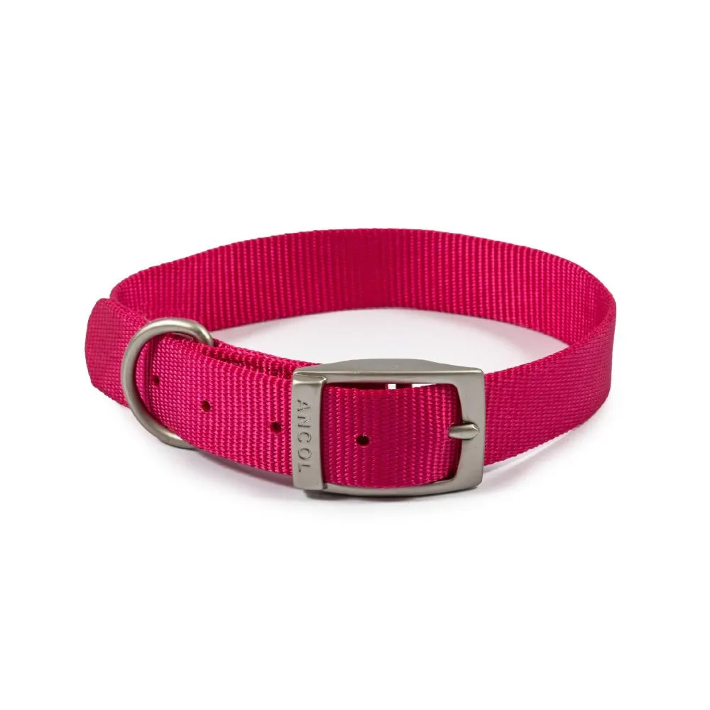 Ancol Viva 28-36cm (Size 3) Pink Poly-Weave Dog Collar