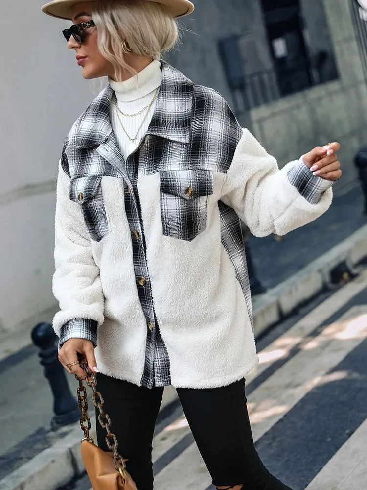 Ashore Shop Warm Winter Teddy Coat Double Sided Fleece Jacket