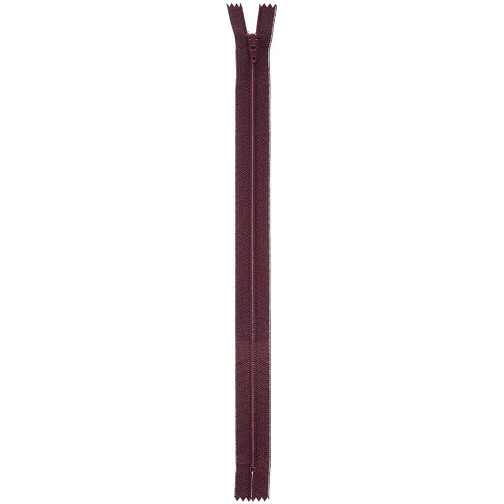 Coats All-Purpose Plastic Zipper 7in Maroon