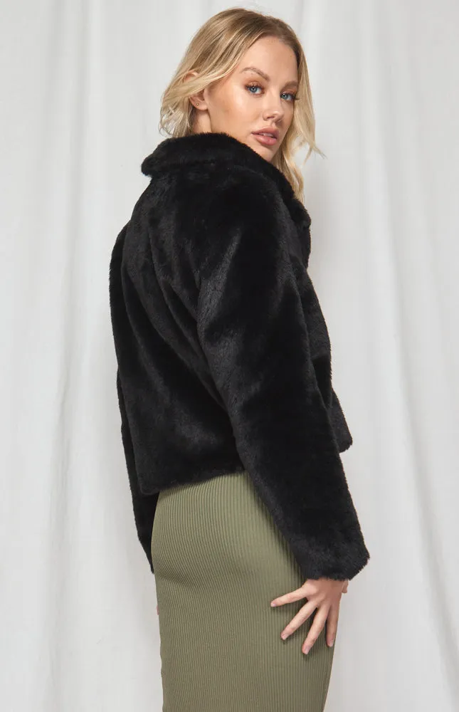 Cropped Faux Fur Jacket