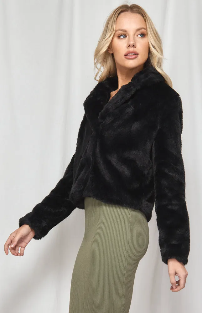 Cropped Faux Fur Jacket