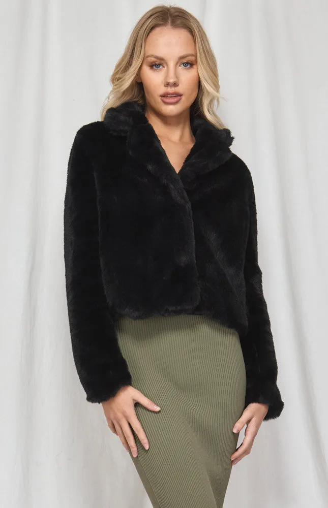 Cropped Faux Fur Jacket