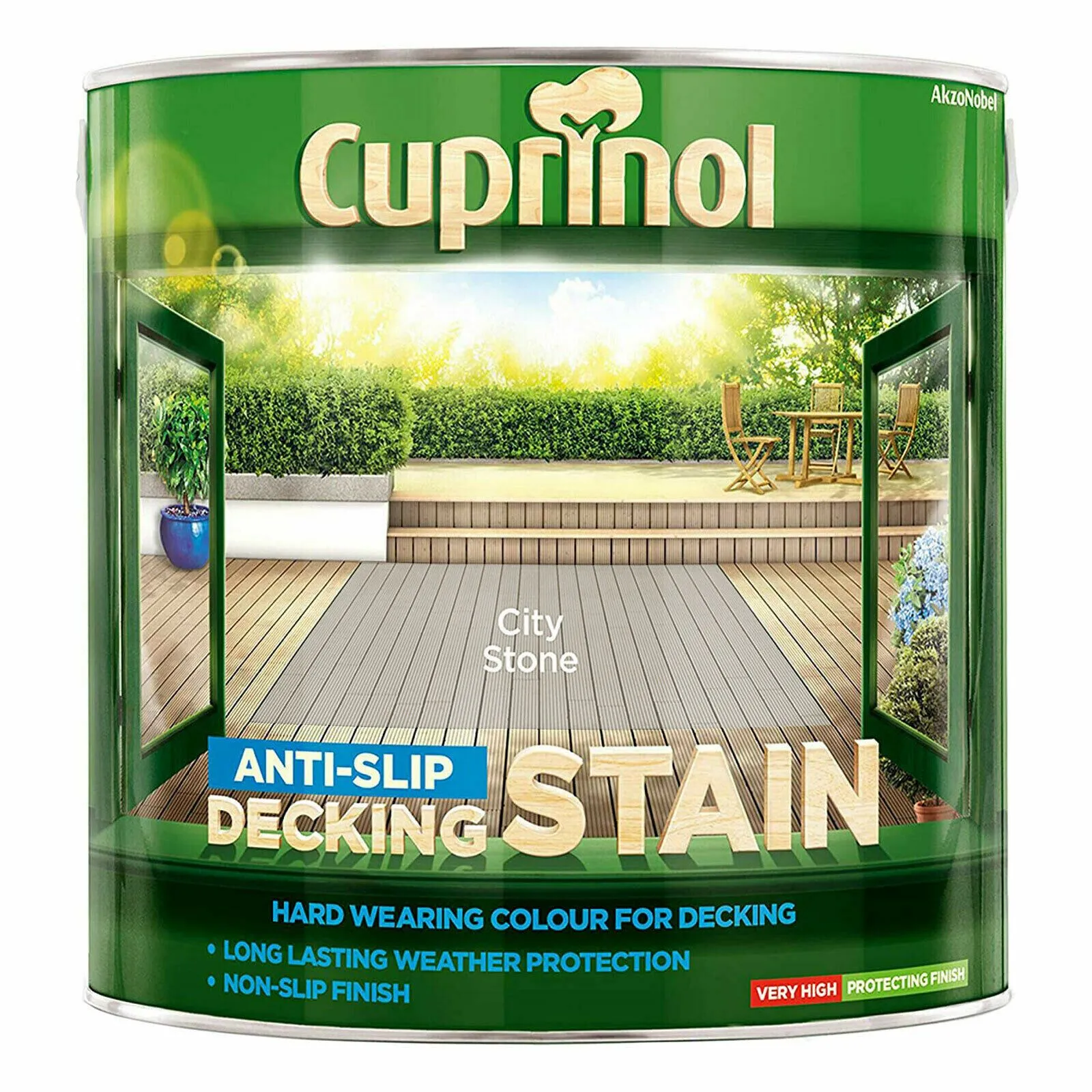 Cuprinol Anti Slip Decking Stain - City Stone 2.5L