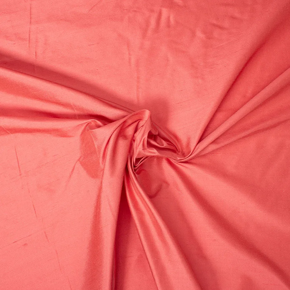 Deep Salmon Coloured Silk Dupion