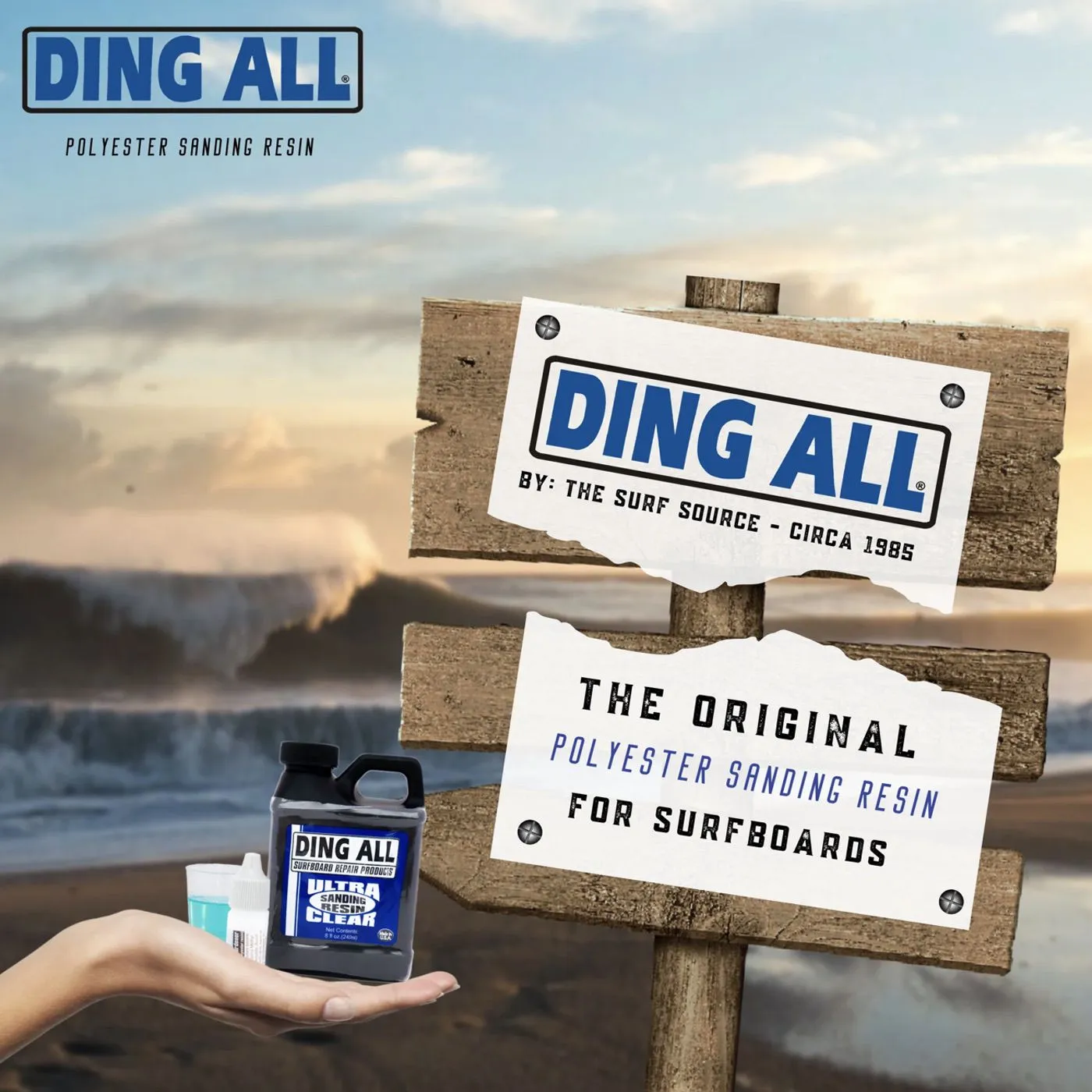 Ding Repair - Ding All - Sanding Resin  1/2 Pint (8oz)