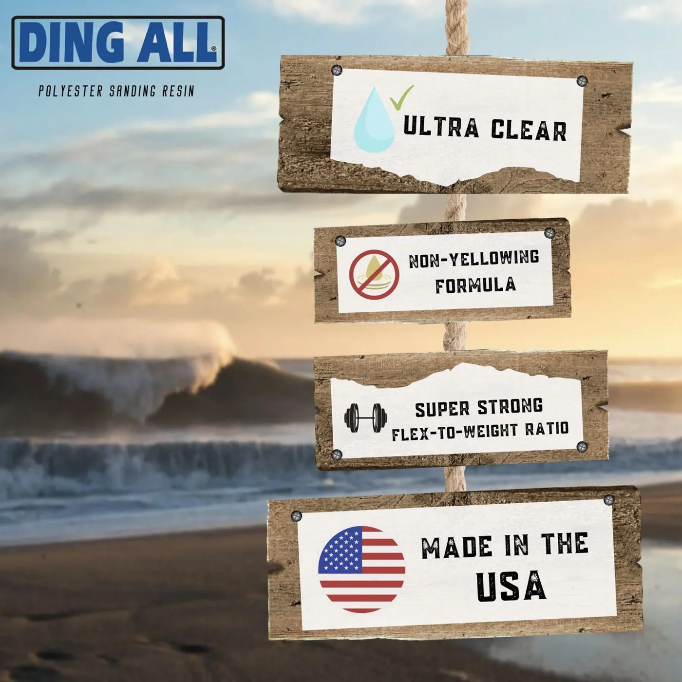 Ding Repair - Ding All - Sanding Resin  1/2 Pint (8oz)