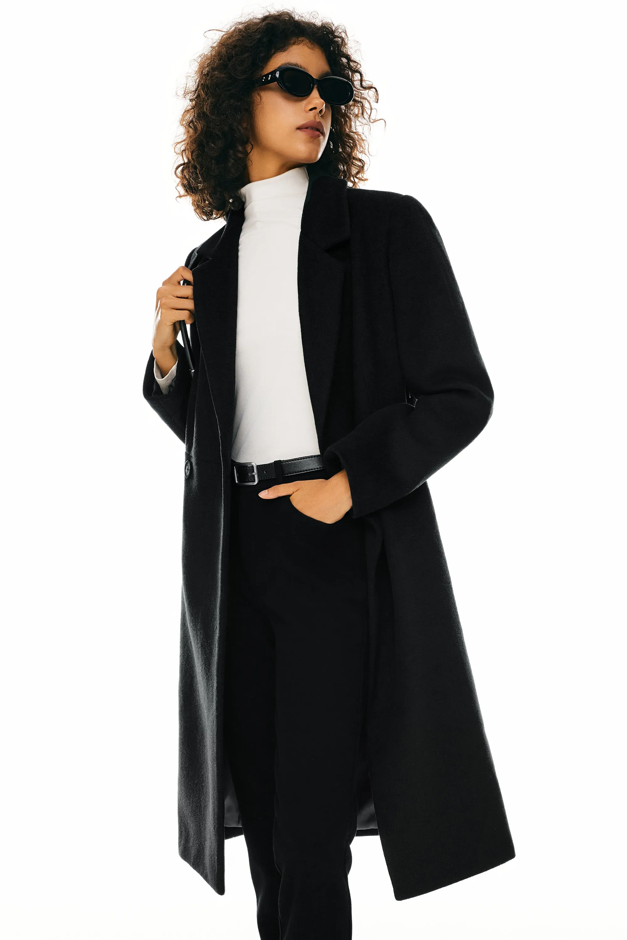 Double Breasted Pea Wool Coat