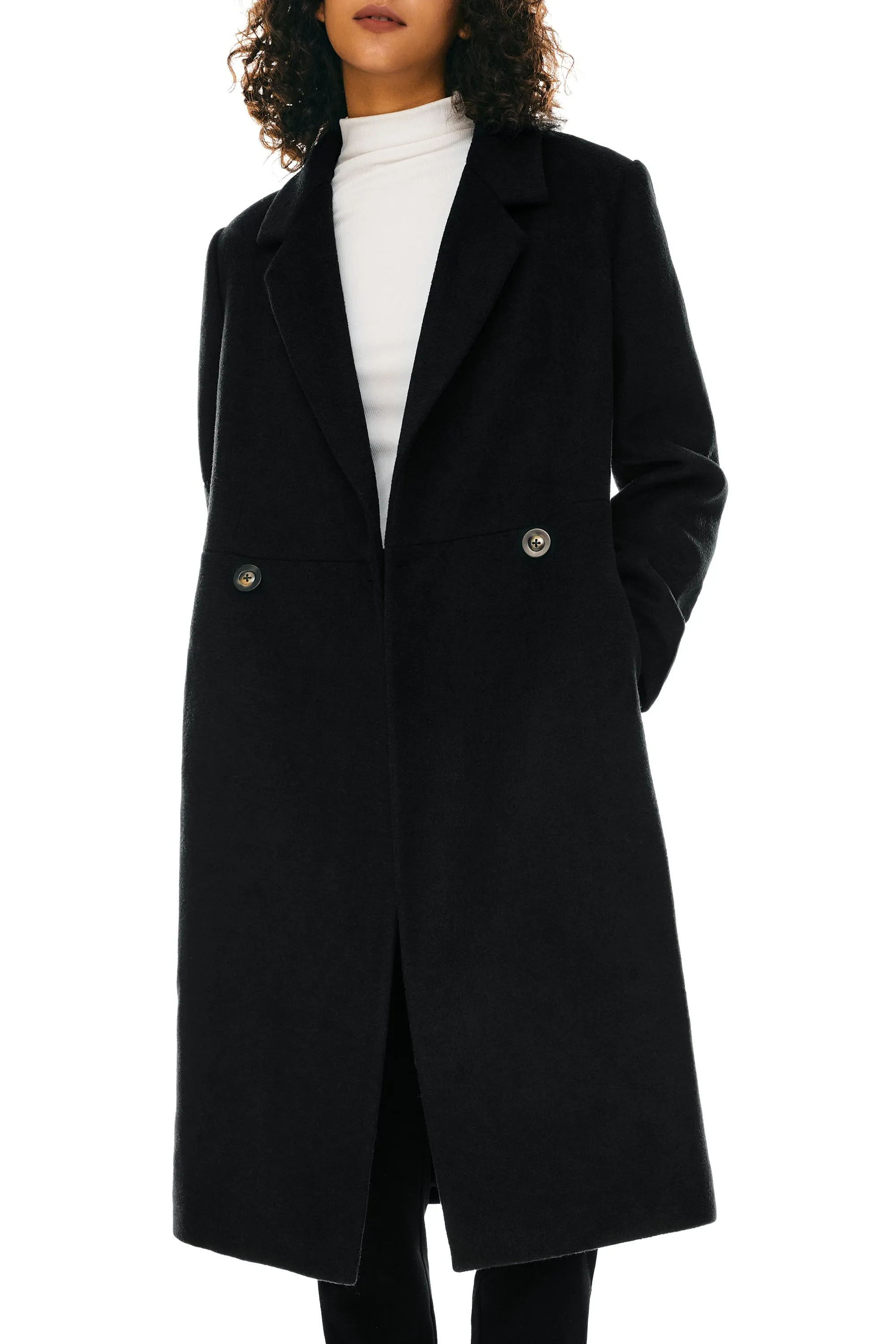 Double Breasted Pea Wool Coat