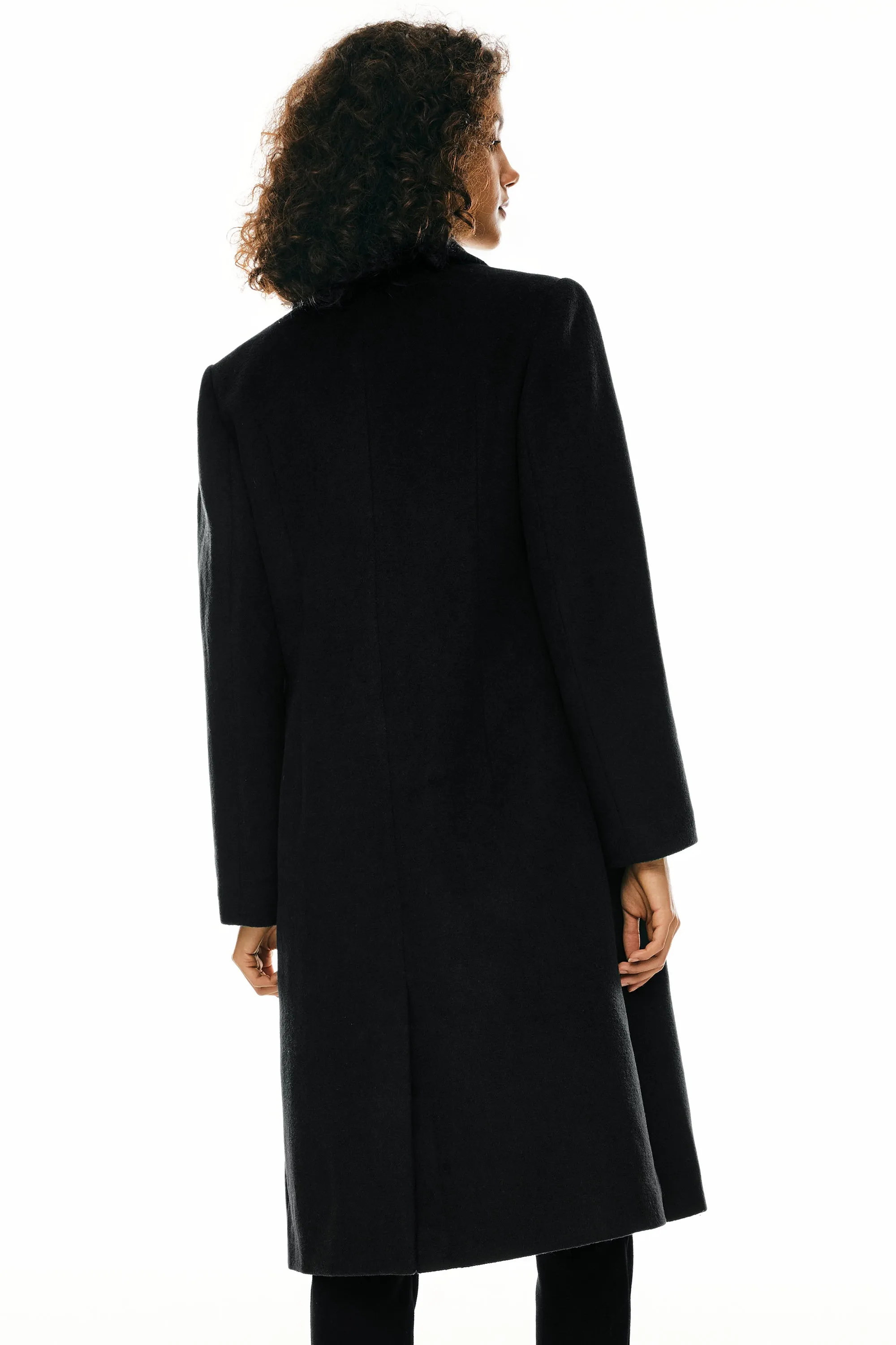 Double Breasted Pea Wool Coat