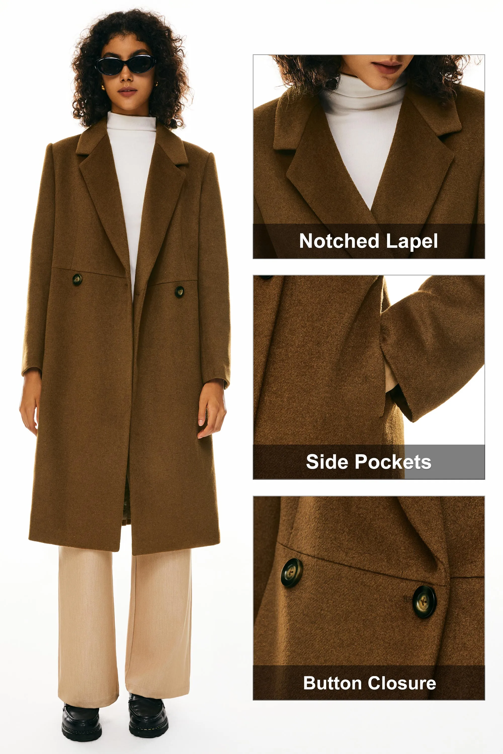 Double Breasted Pea Wool Coat