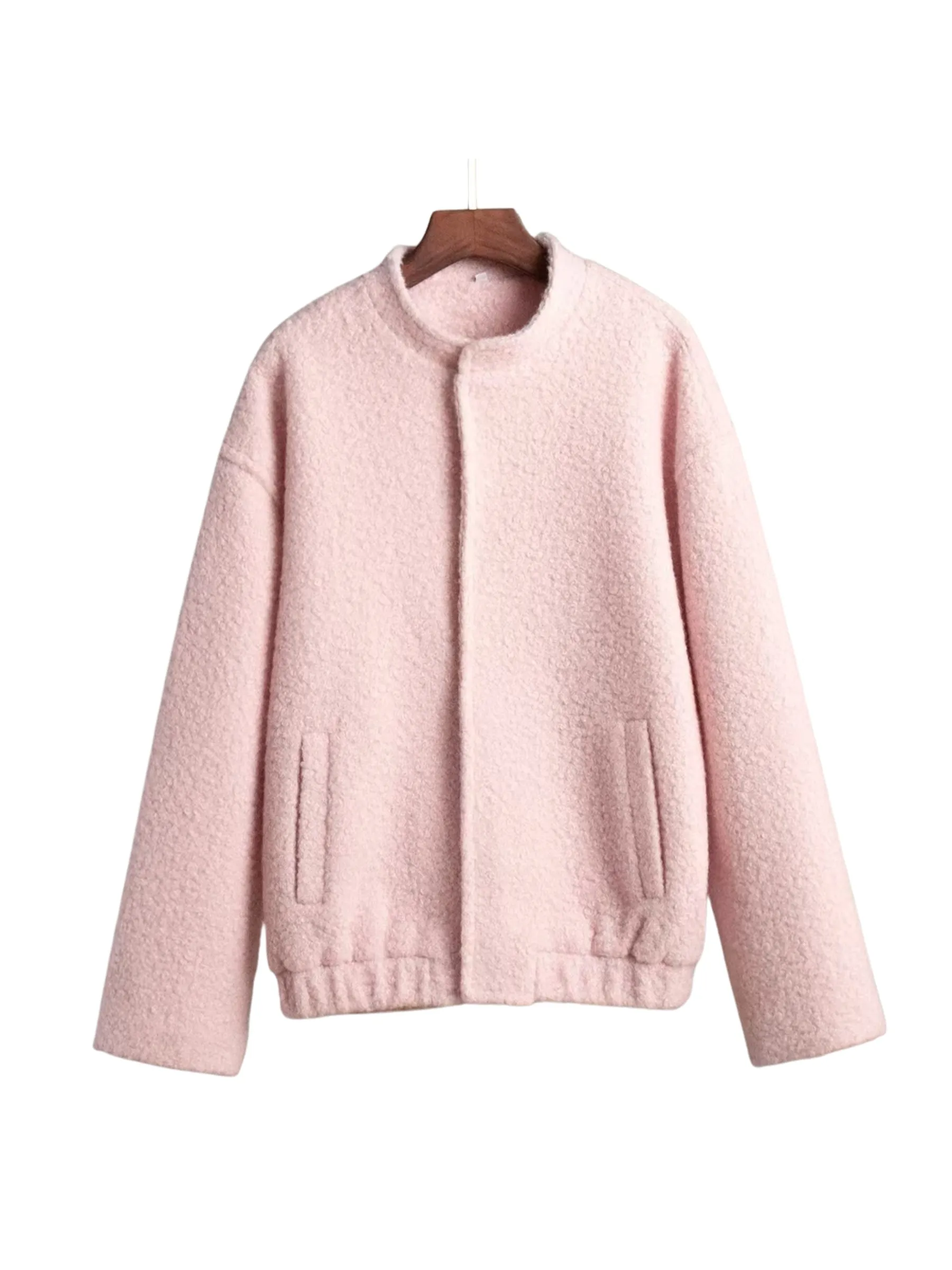 Fashionkova Nathaly Soft Pink Bouclé Jacket