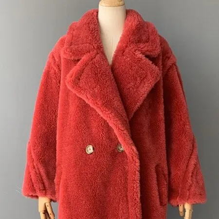 Genuine Wool Vintage Style Teddy Bear Fur Borgana Winter Coat