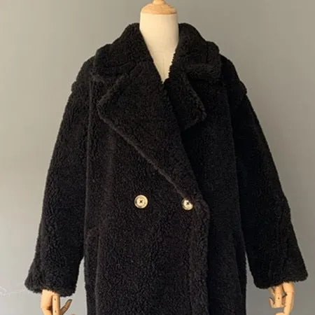 Genuine Wool Vintage Style Teddy Bear Fur Borgana Winter Coat