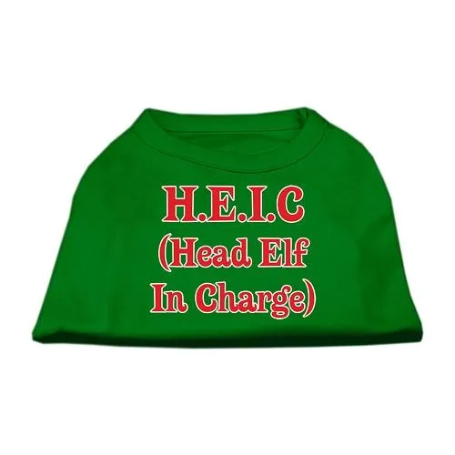 Head Elf in Charge Screen Print Shirt Emerald Green XS (8)