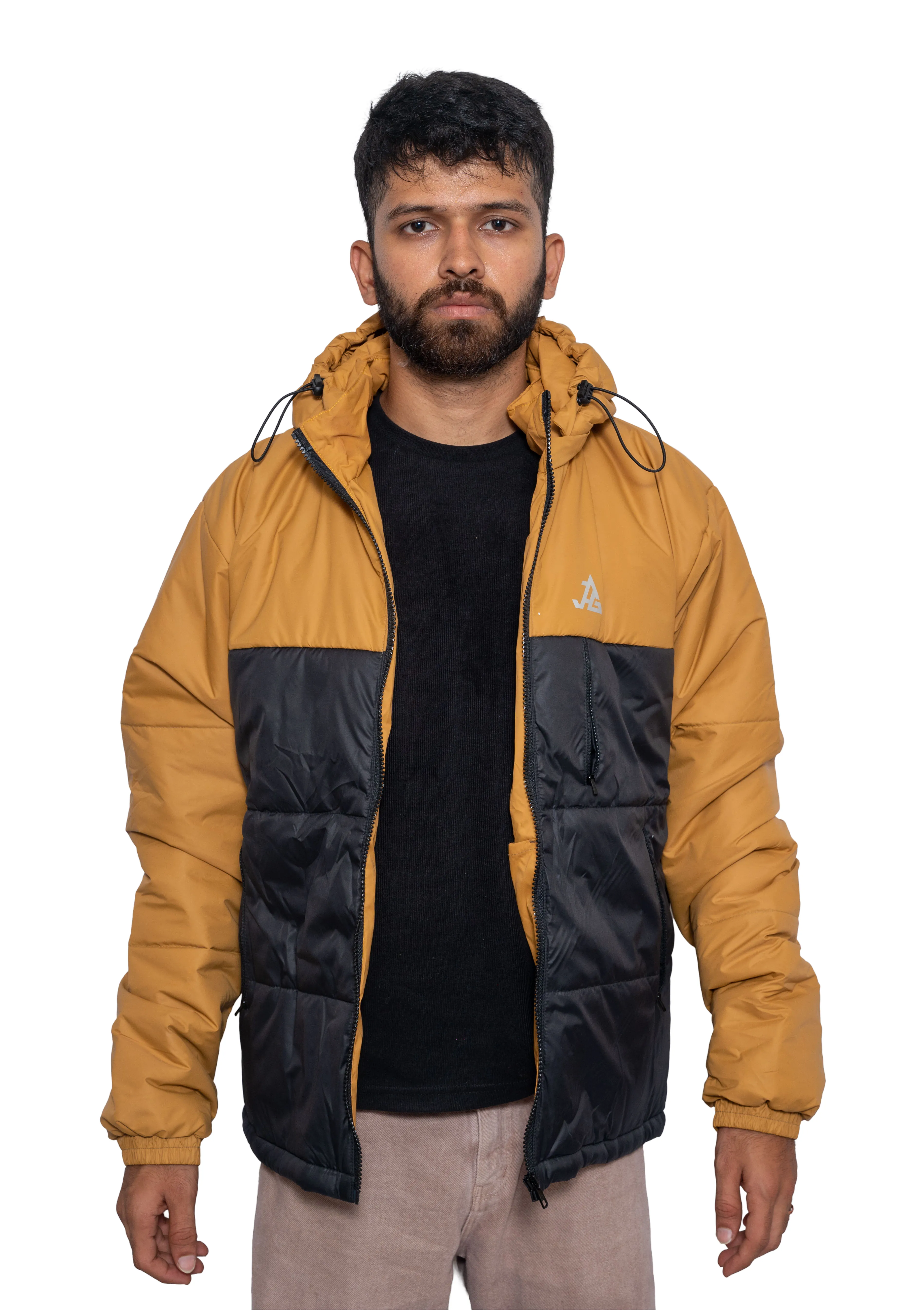 JAG Zanskar Series Ultra Light Minus 5 Quilted Jacket | Polyfill Jacket | Puffer Jacket | Black - Mustard