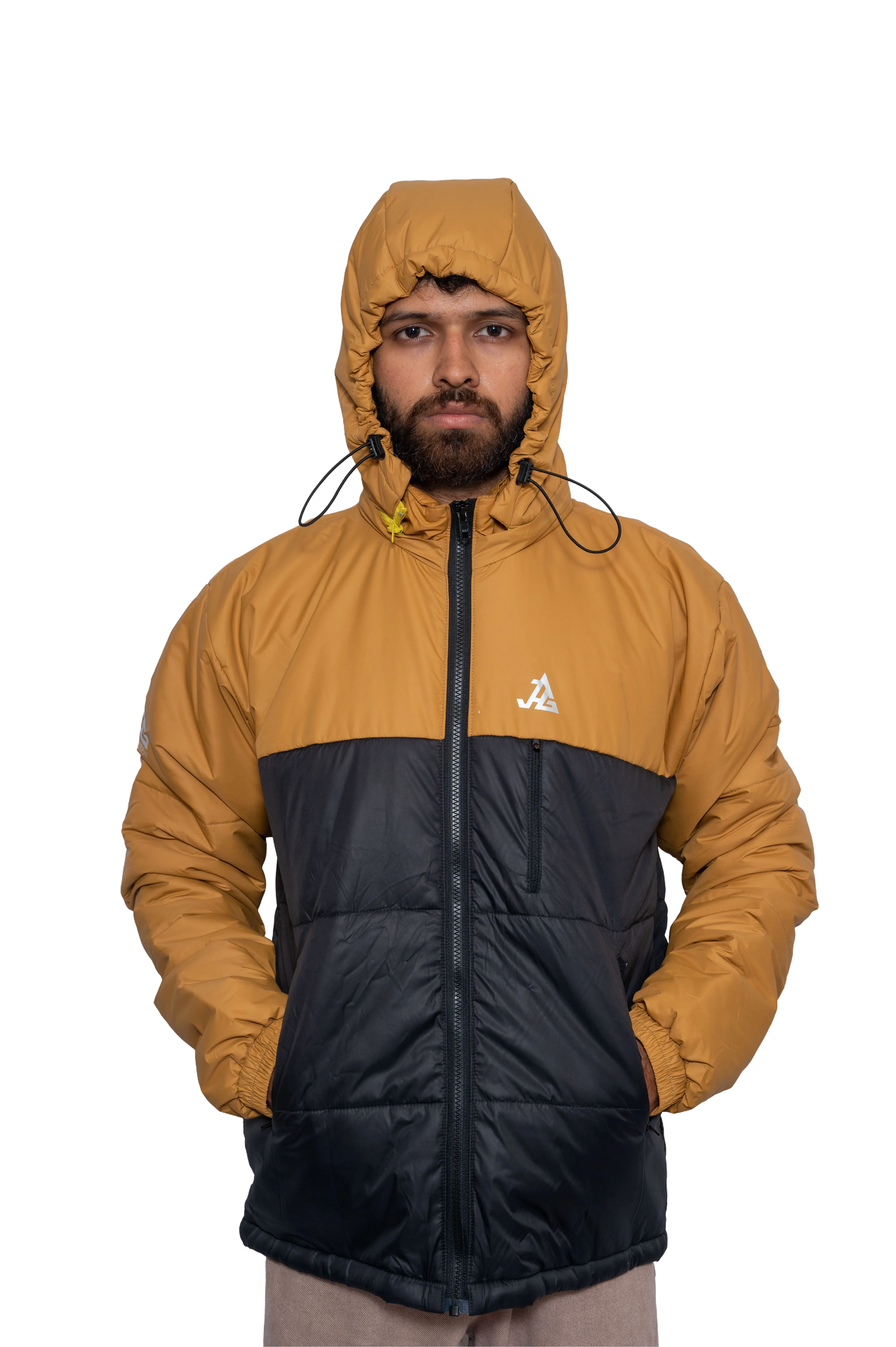 JAG Zanskar Series Ultra Light Minus 5 Quilted Jacket | Polyfill Jacket | Puffer Jacket | Black - Mustard