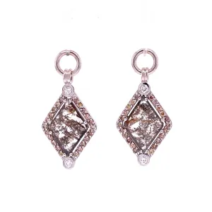 Kite Shaped Grey Diamonds Earrings