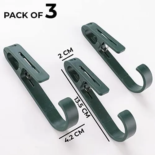 Kuber Industries Multipurpose Bar Hooks & Pins for Laundry, Kitchen, & Wardrobe| ABS|Durable, Strong Grip|Easy to Use|77024(g)|Pack of 18|Green