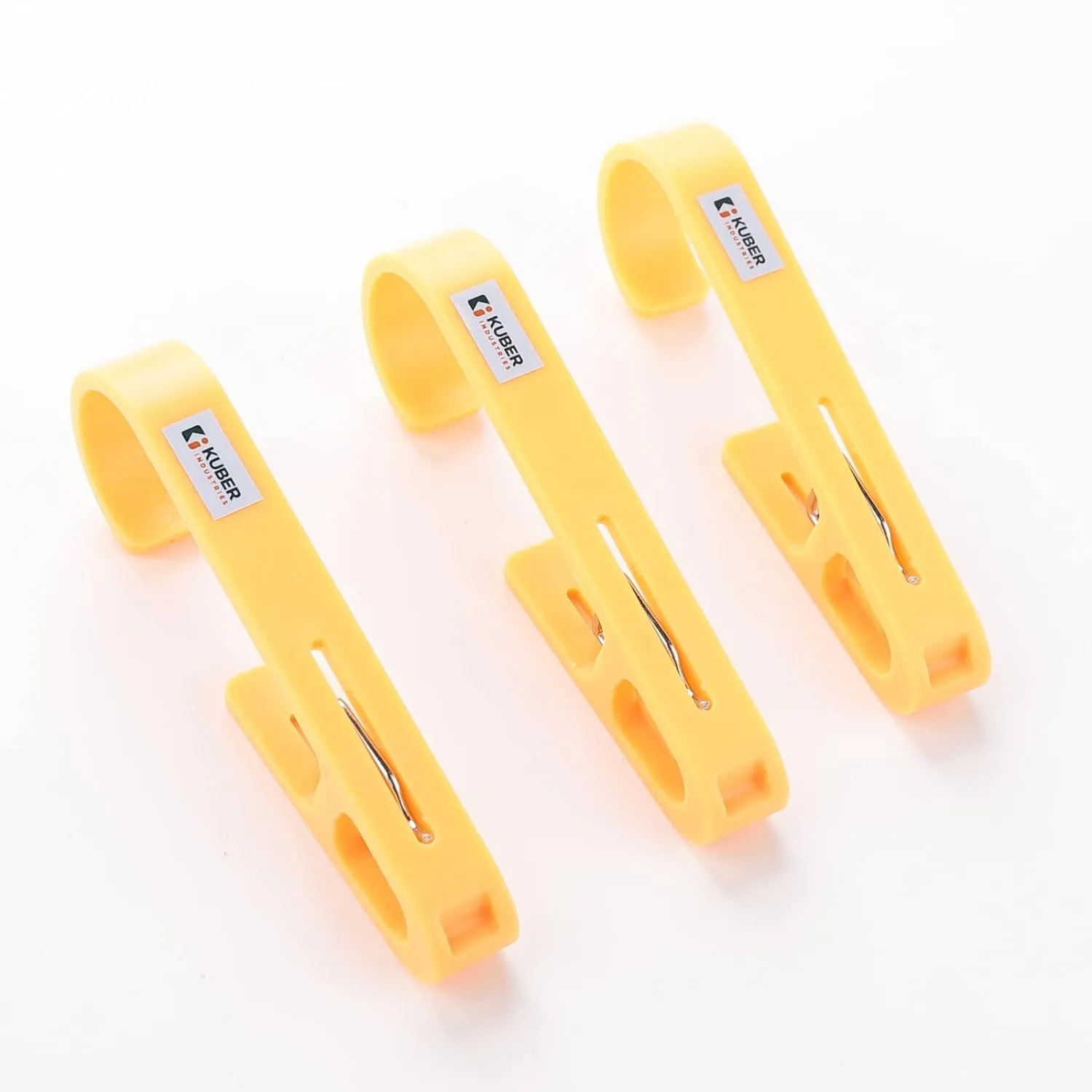 Kuber Industries Multipurpose Bar Hooks & Pins for Laundry, Kitchen, & Wardrobe|Superior Quality ABS|Durable, Strong Grip|Easy to Use|77024(Y)|Pack of 6|Yellow