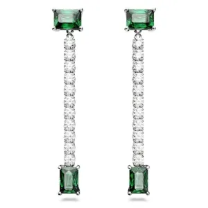 Matrix Mixed Cuts Green Rhodium Plated Drop Earrings 5665786