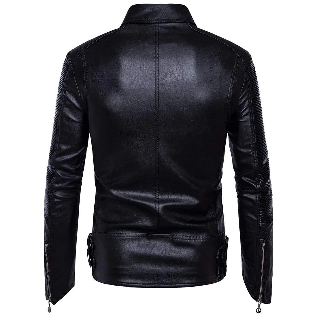 Men's Punk Lapel Multi-zips Sleeve Jackets