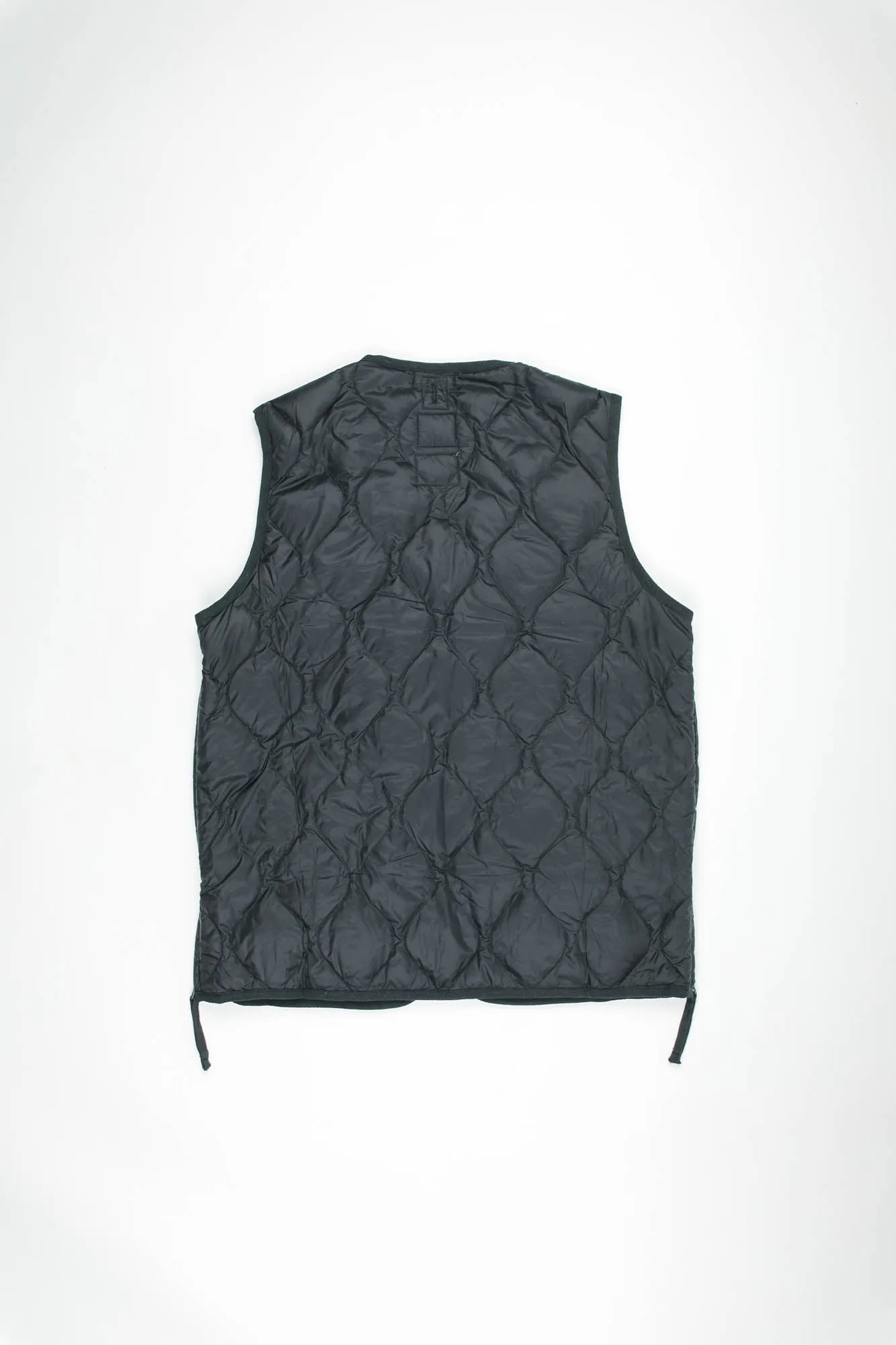 Military V Neck W-Zip Down Vest (Soft Shell) | Black