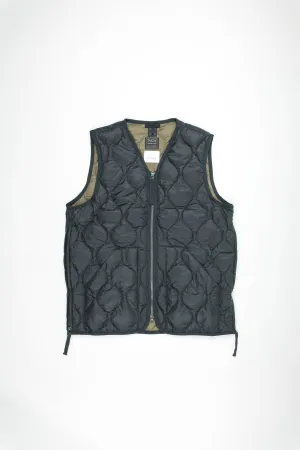 Military V Neck W-Zip Down Vest (Soft Shell) | Black