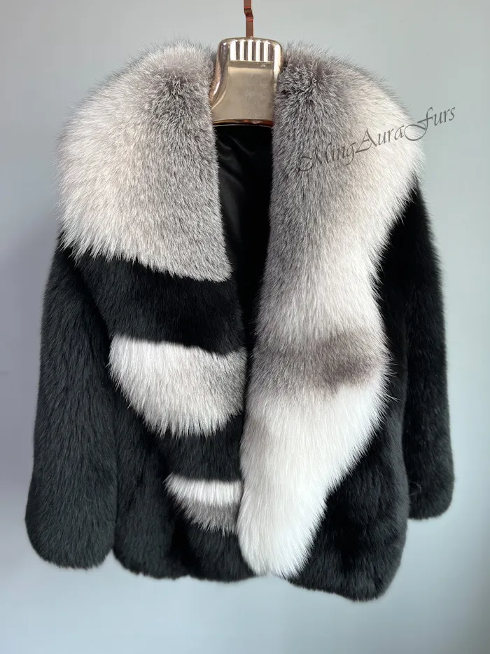 Mixed Fox Fur Coat For Women G0027