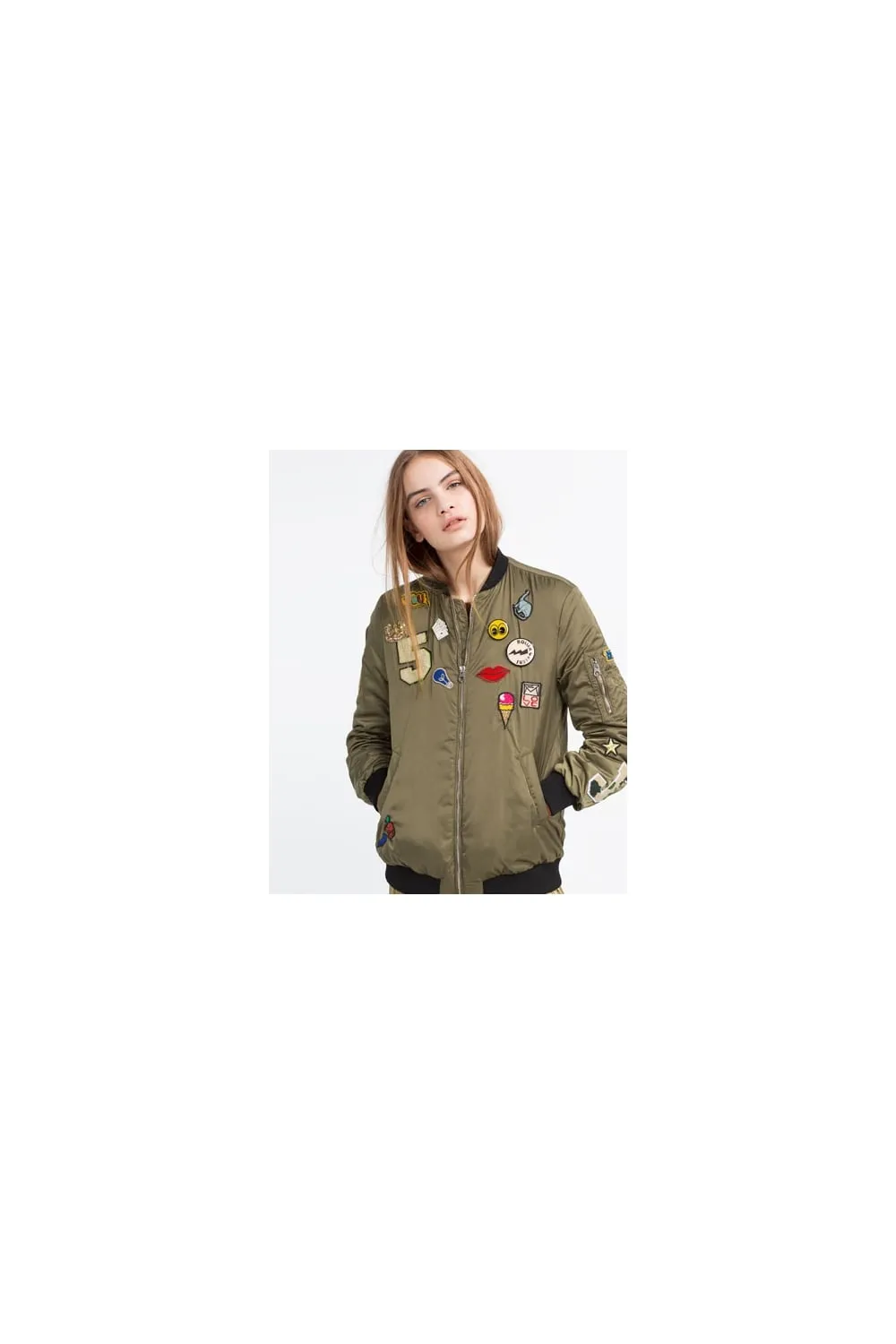 Stylish Oversized Applique Bomber Jacket for Trendy Look