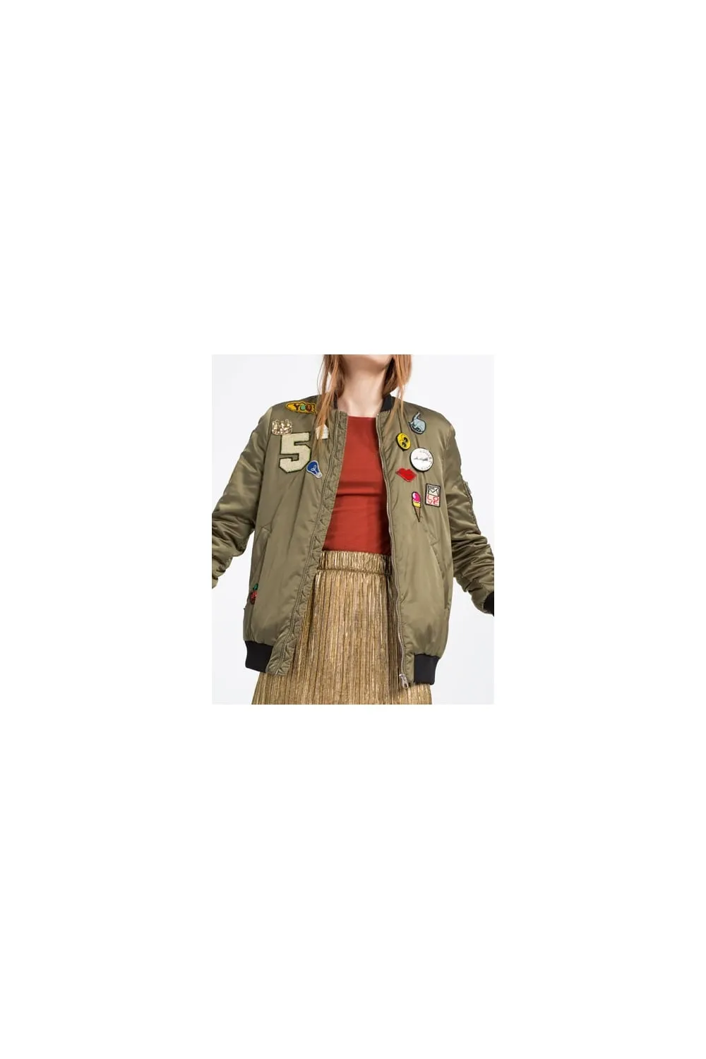 Stylish Oversized Applique Bomber Jacket for Trendy Look