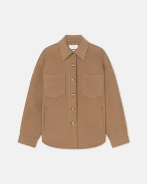 Perth - Double Wool Silk Overshirt - Camel