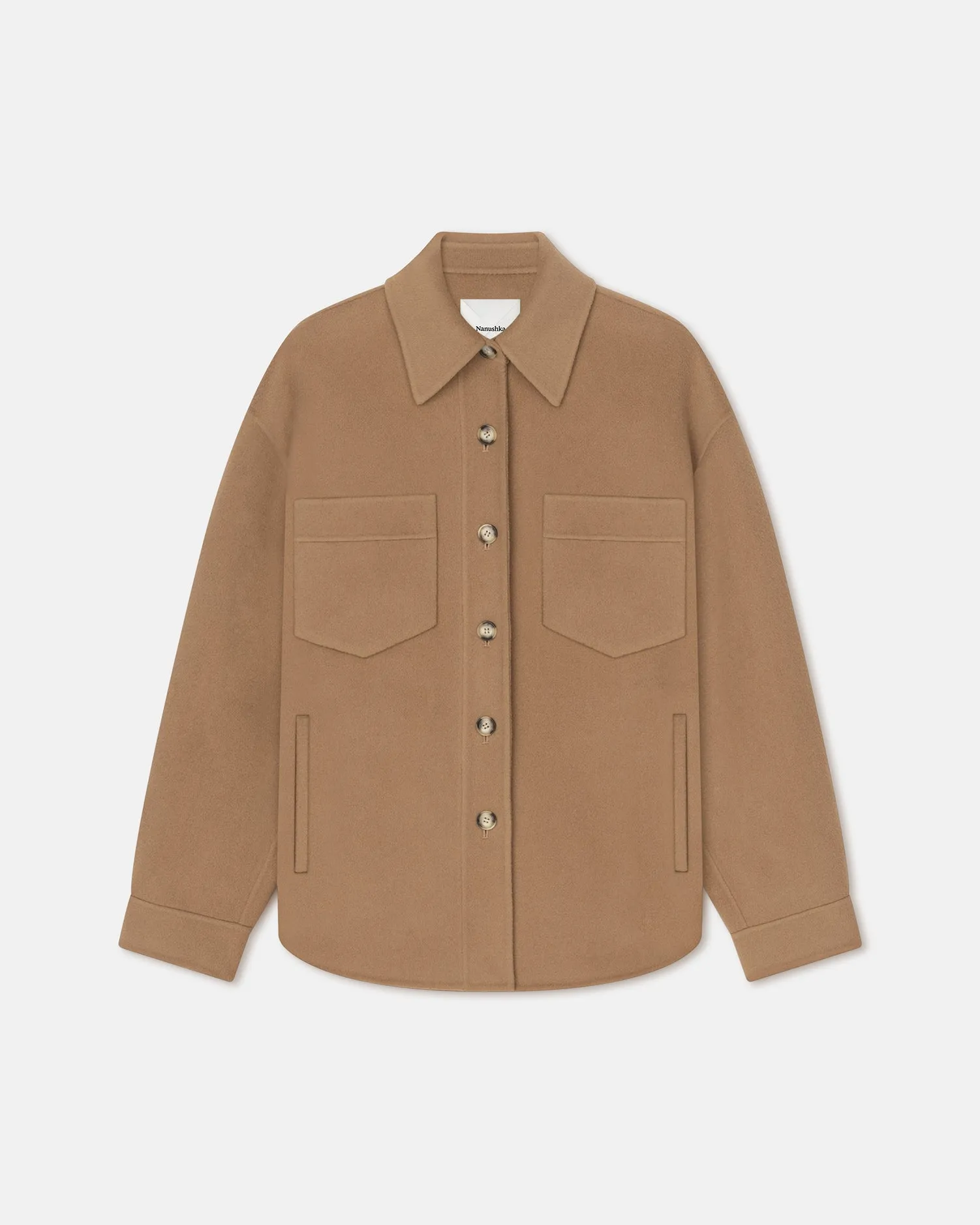 Perth - Double Wool Silk Overshirt - Camel