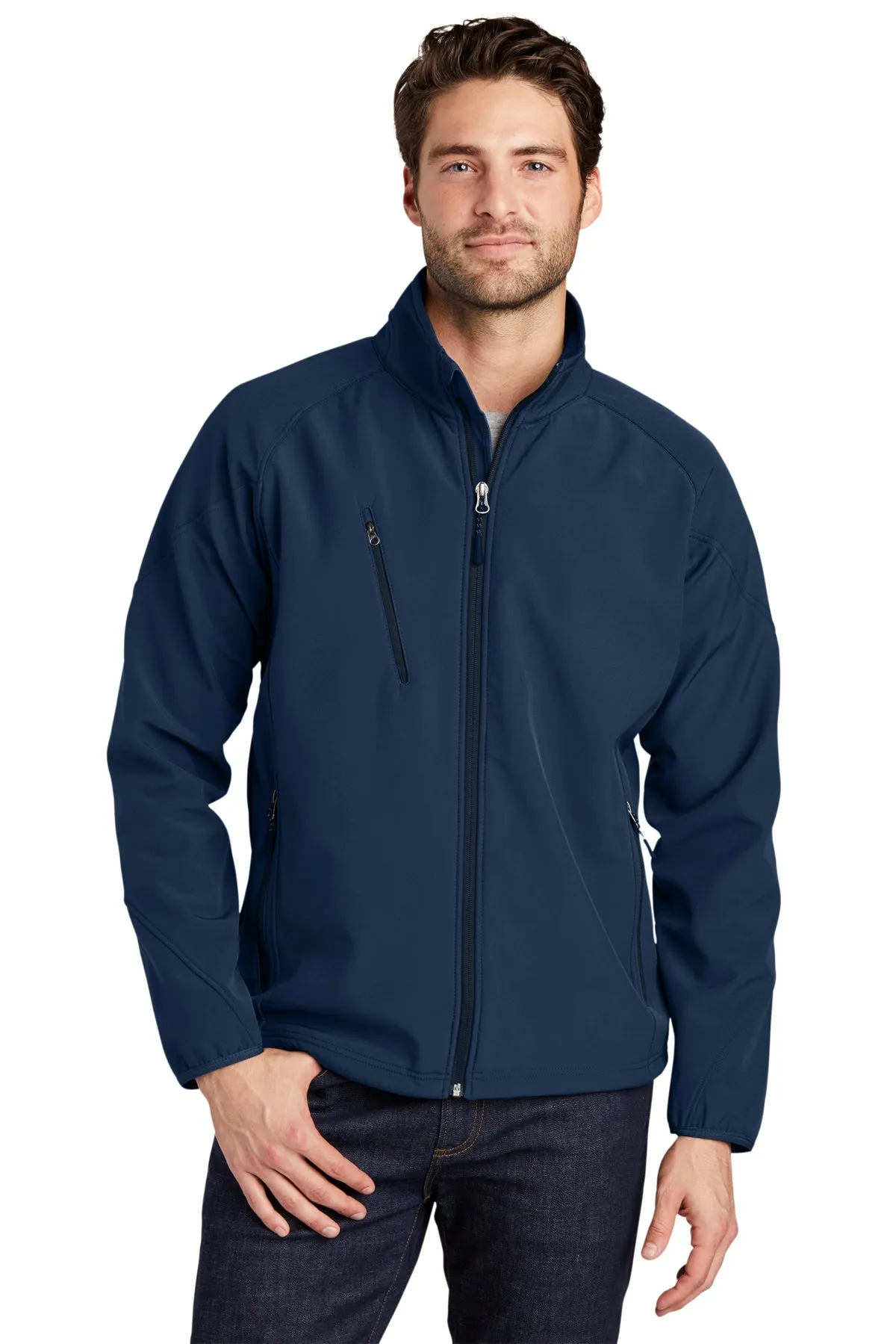 Port Authority Textured Custom Soft Shell Jackets, Insignia Blue