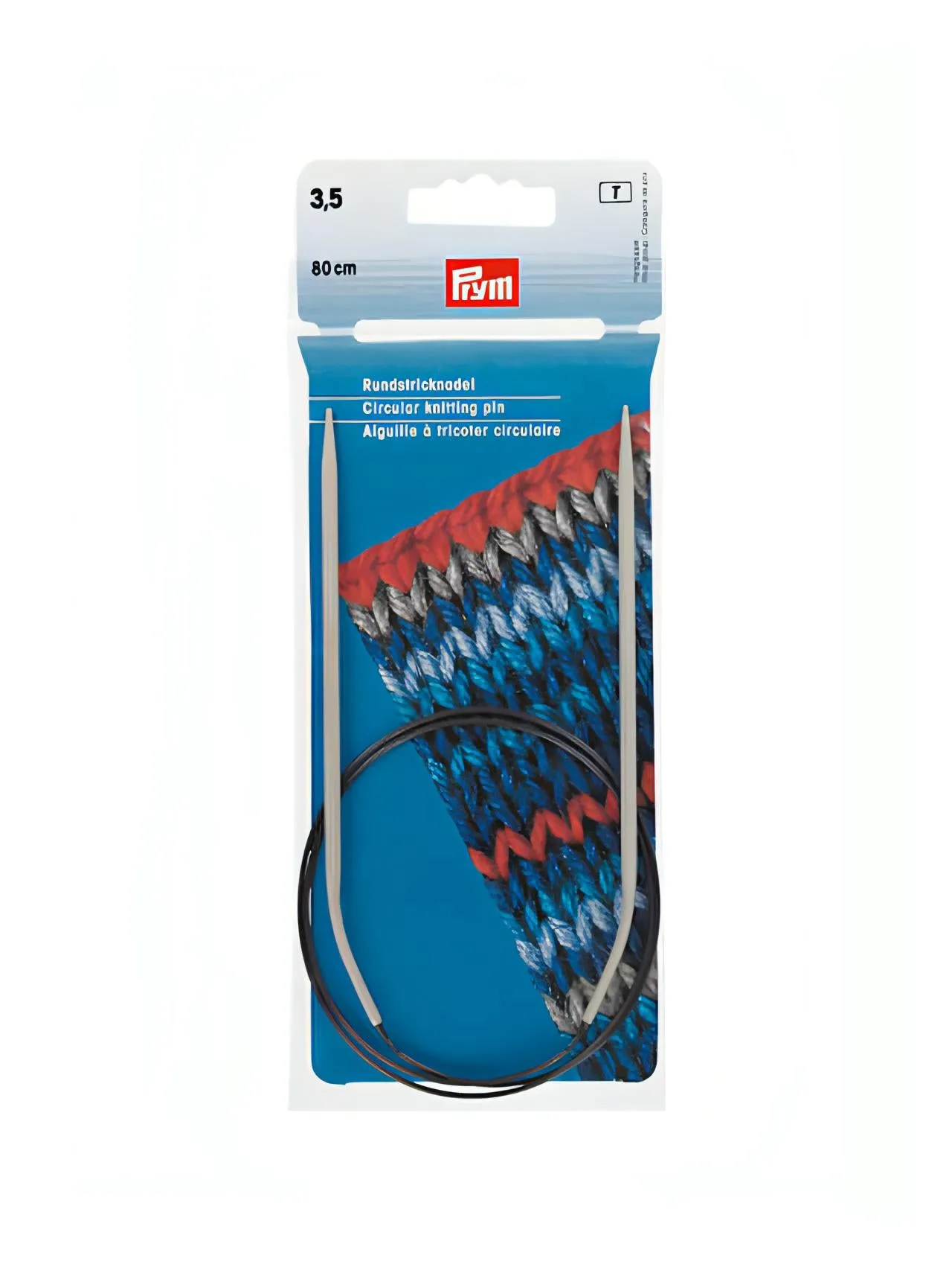 Prym Aluminium Circular Knitting Pins - Pearl Grey 80cm (3.75mm)