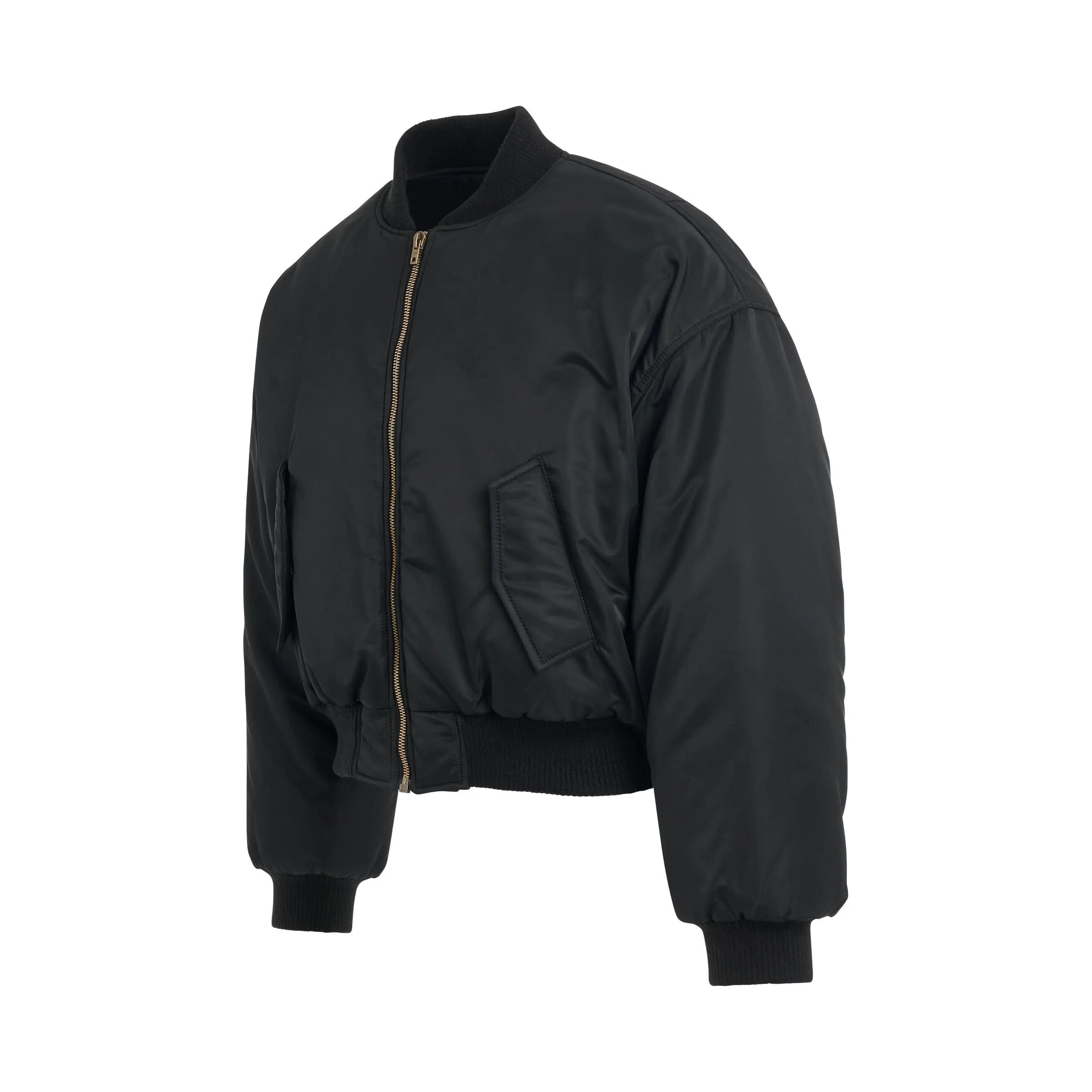 Puff Bomber Jacket in Black