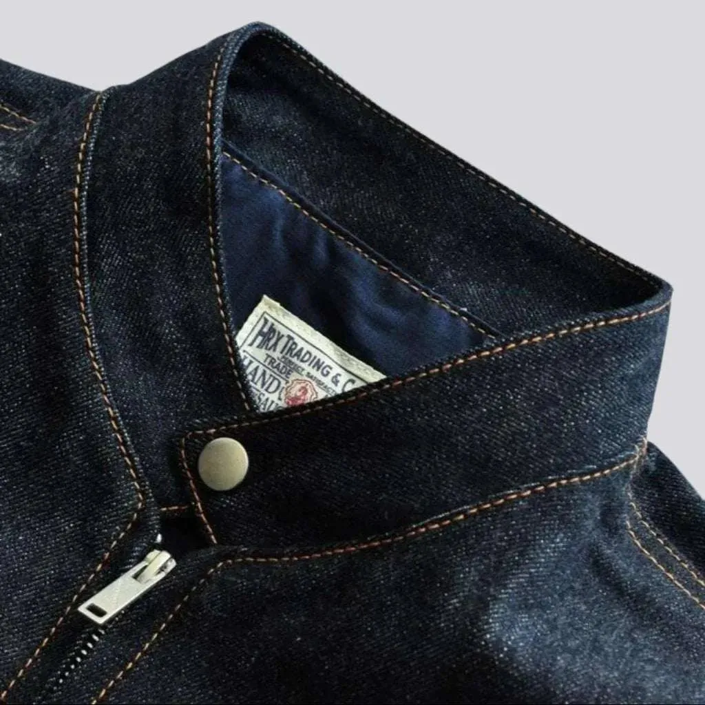 Raw biker men's denim jacket