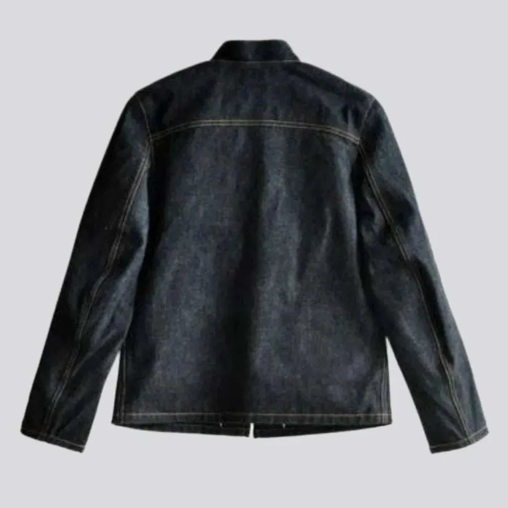 Raw biker men's denim jacket