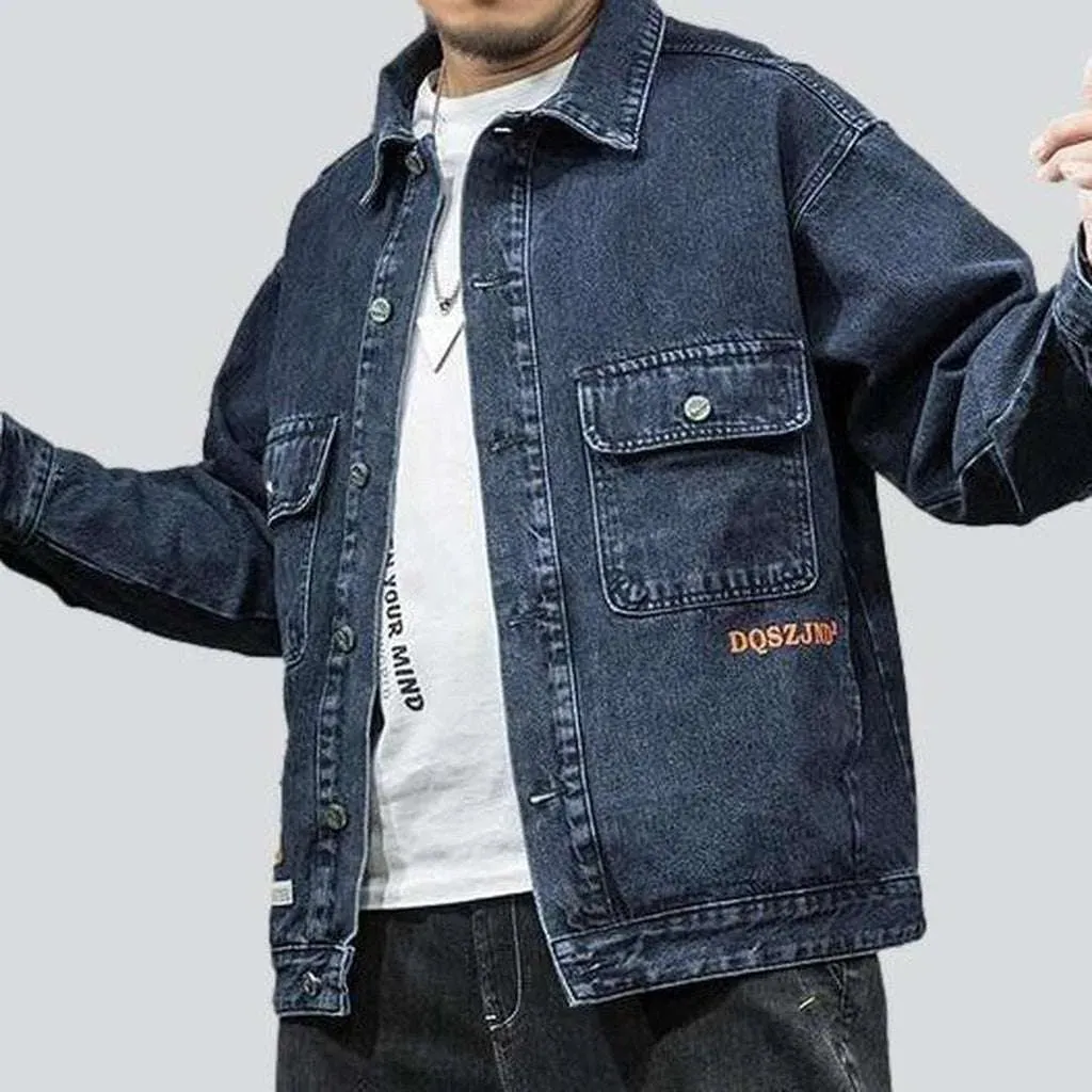 Retro oversized men's jeans jacket