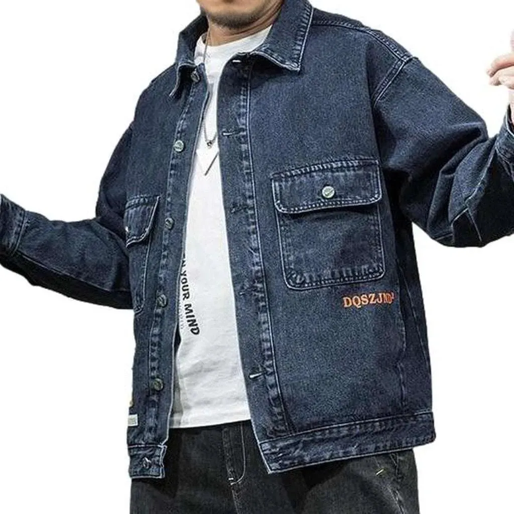 Retro oversized men's jeans jacket