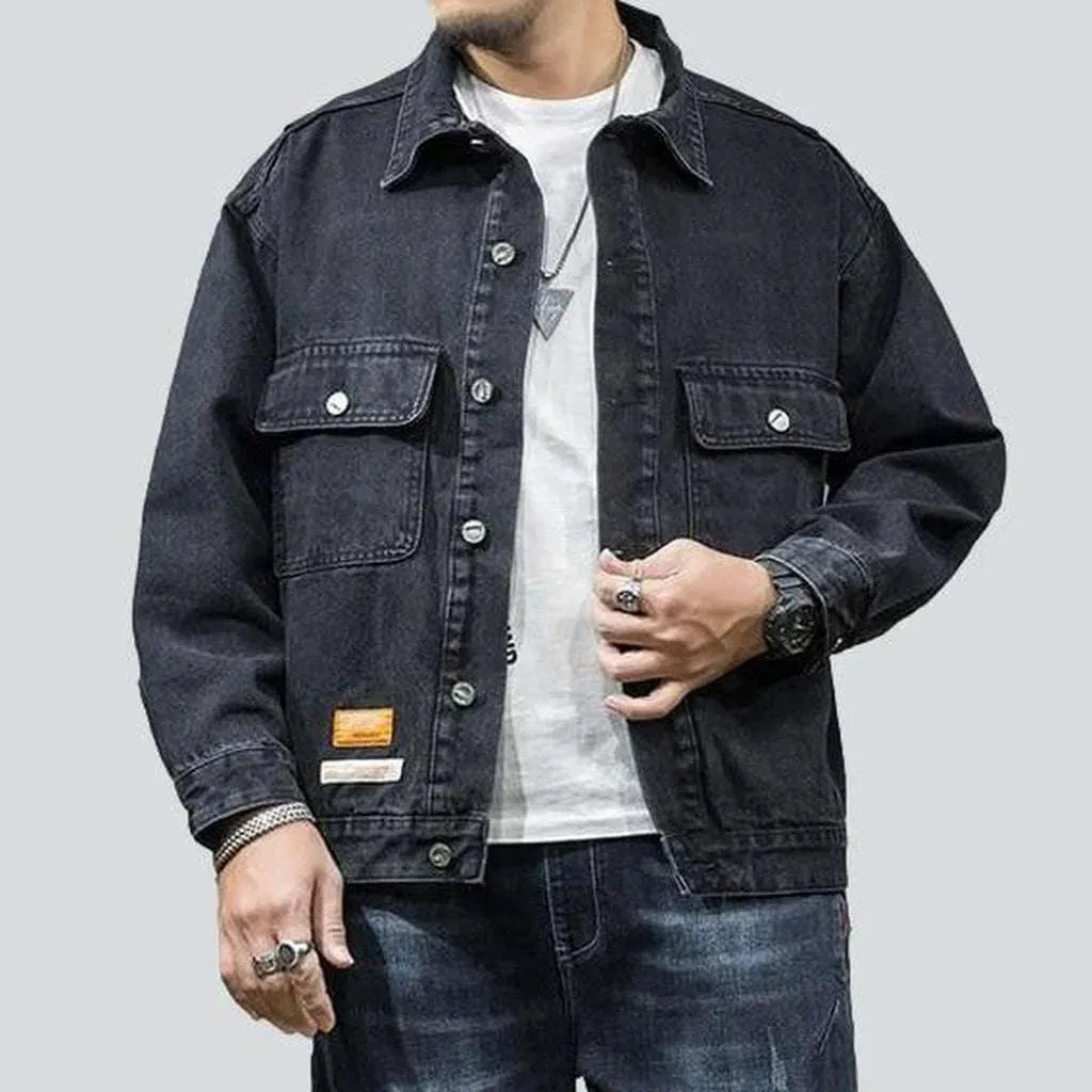 Retro oversized men's jeans jacket