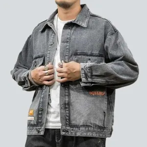 Retro oversized men's jeans jacket