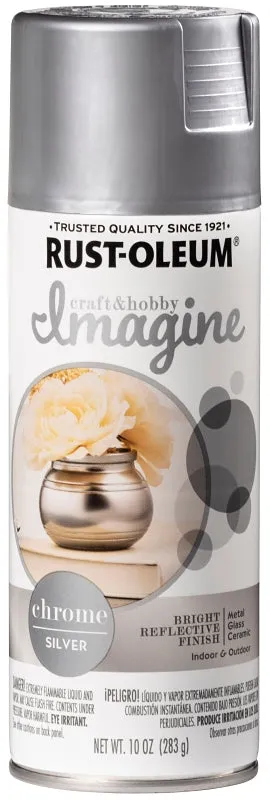 Rust-Oleum Imagine 353335 Craft Spray Paint, Chrome, Silver, 10 oz, Can :CAN: QUANTITY: 1