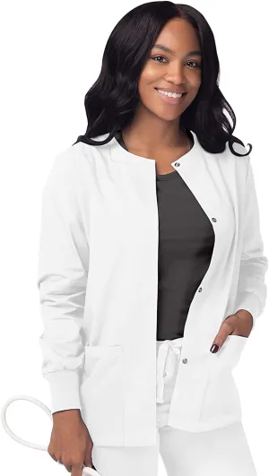 Sivvan Women's Scrubs Warm-Up Jacket/Front Snaps - Round Neck