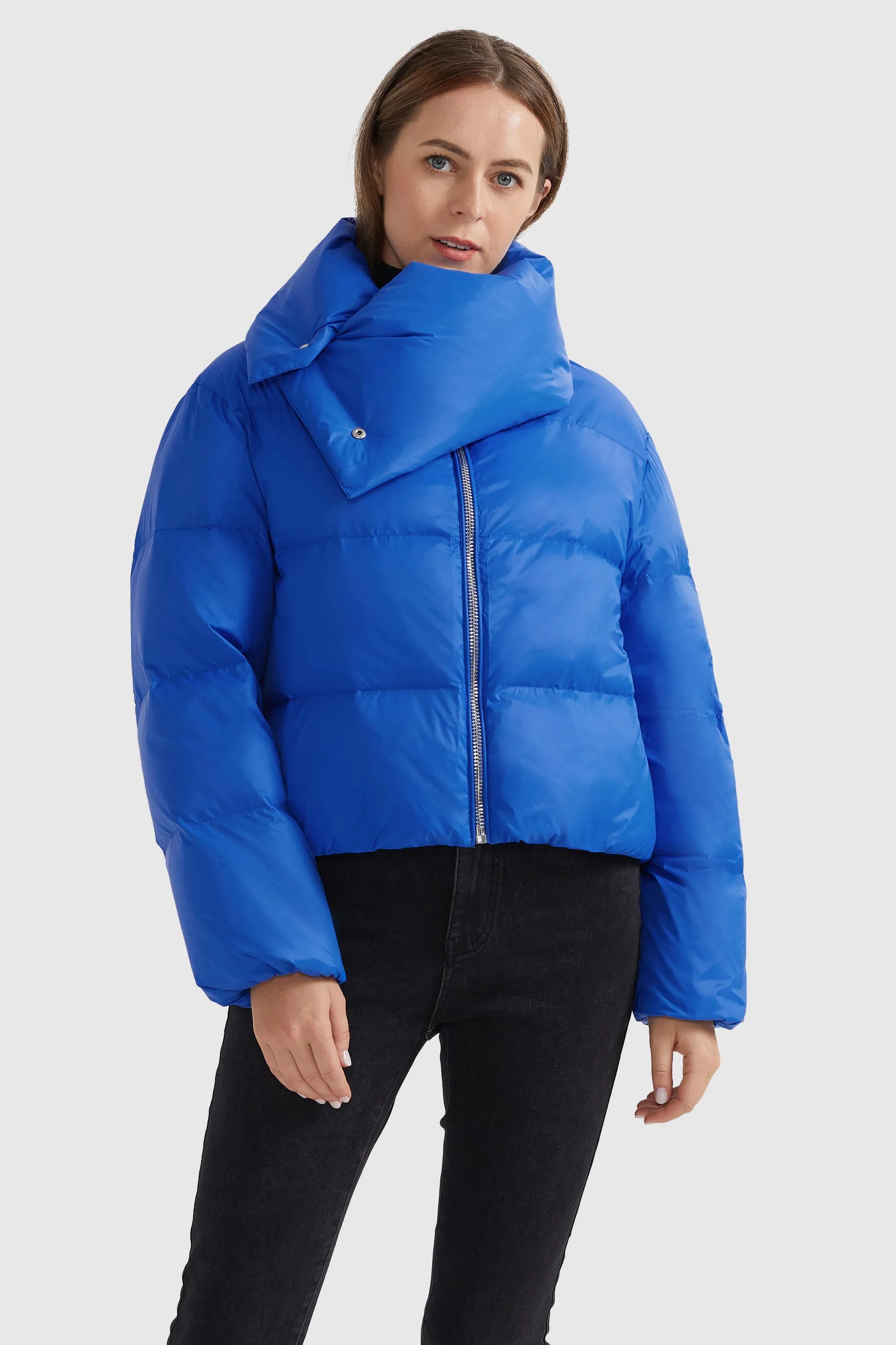 Stylish Puffer Down Coat with Thickened Collar