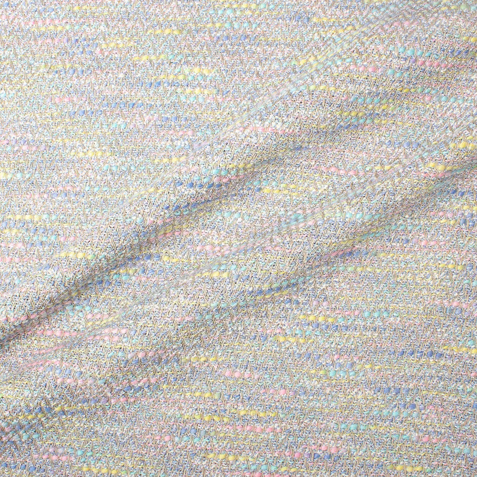 Taupe & Multi-Coloured Linen Blend Bouclé