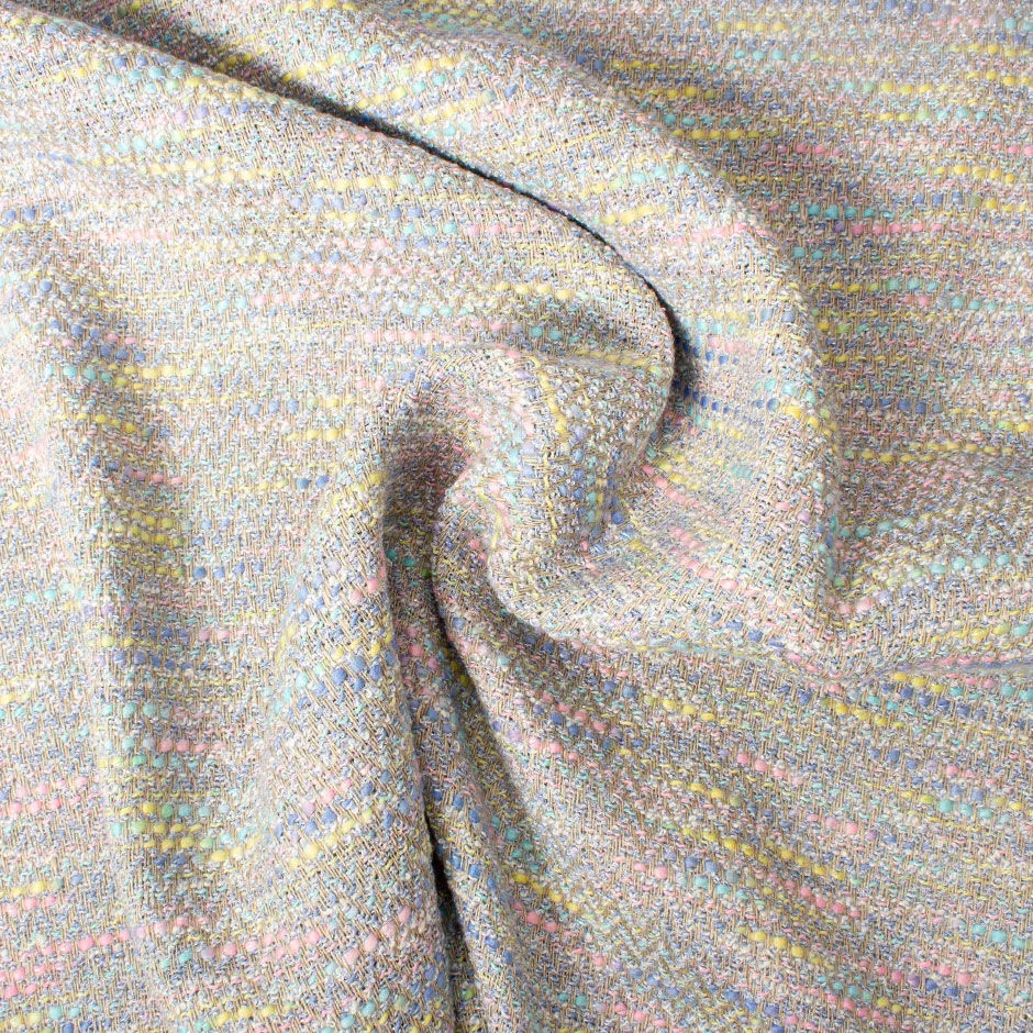 Taupe & Multi-Coloured Linen Blend Bouclé