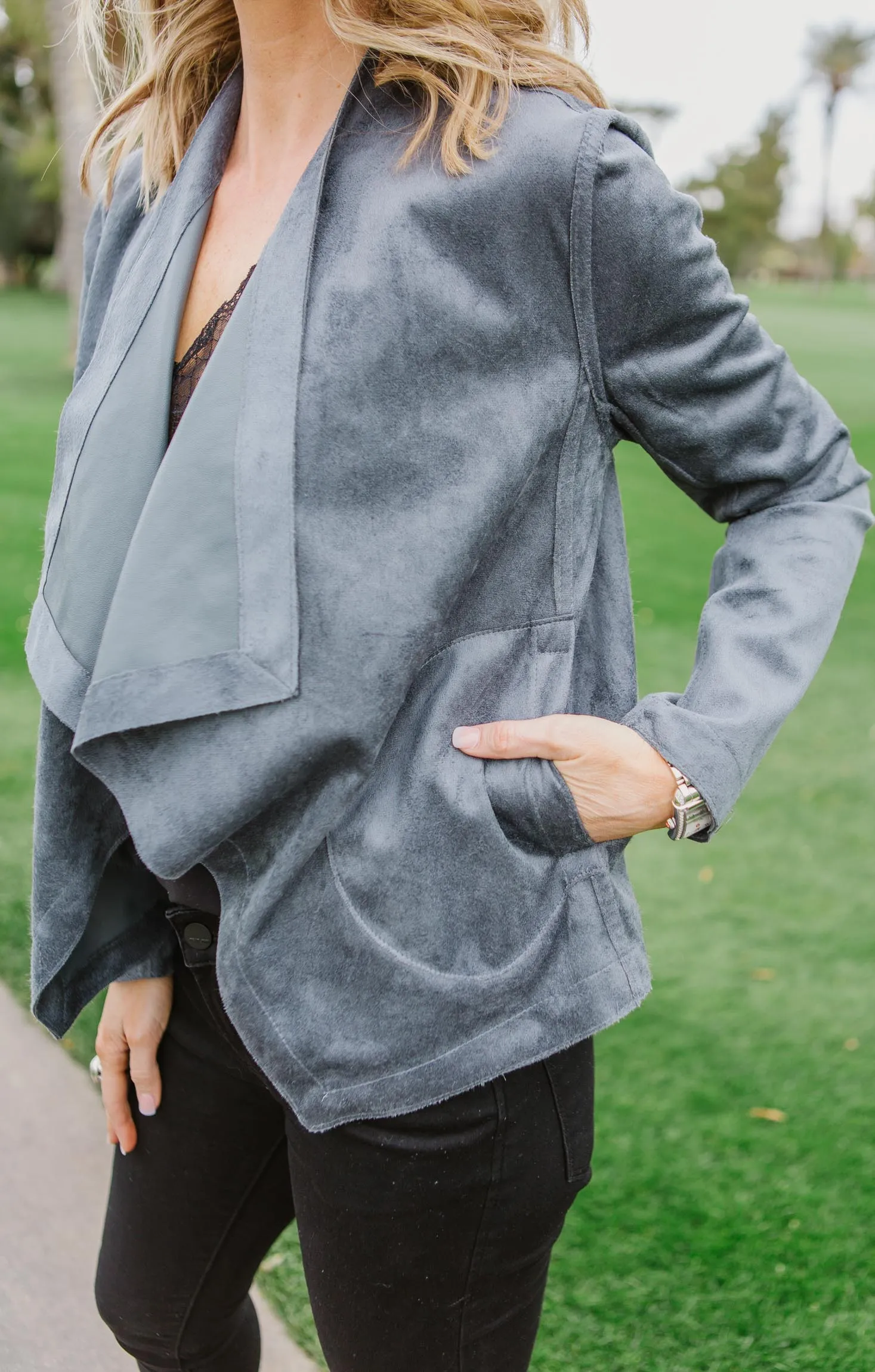 Teagan Drape Front Jacket