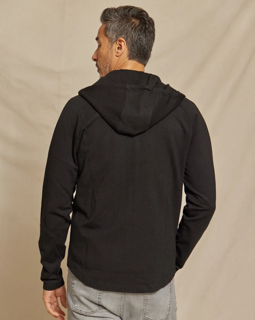 The Logan - Scuba Hooded Jacket - Black/Charcoal